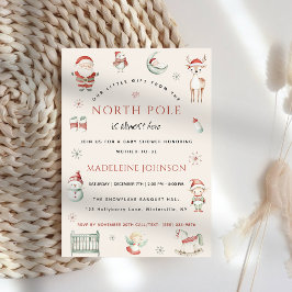 Invitación Navidades del Polo Norte Express Delivery Baby Sho
