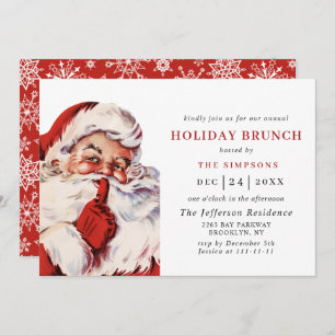 Invitación Navidades del Retro Santa Claus HOLIDAY BRUNCH