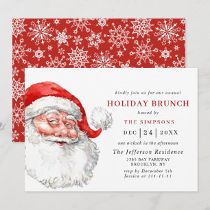 Invitación Navidades del Retro Santa Claus HOLIDAY BRUNCH