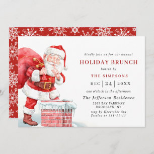 Invitación Navidades del Retro Santa Claus HOLIDAY BRUNCH