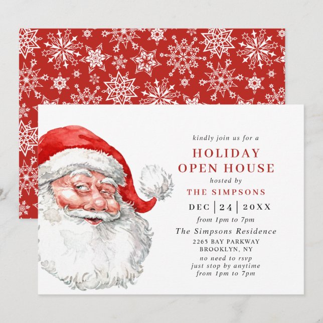 Invitación Navidades del Retro Santa Claus HOLIDAY OPUESTA CA (Anverso / Reverso)