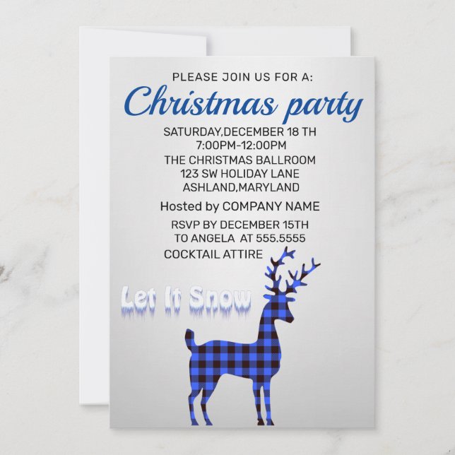 Invitación Navidades del Shine SilverBlue perfectos y elegant (Anverso)