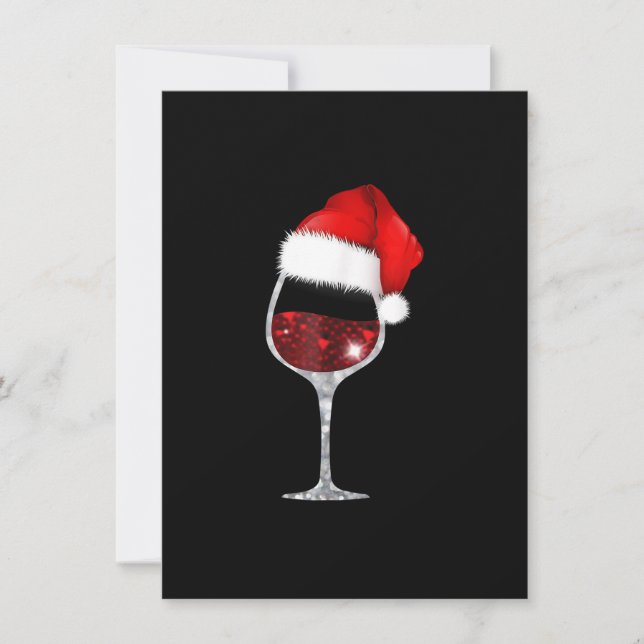 Invitación Navidades del vino Vidrio Xmas Tee amantes del vin (Anverso)