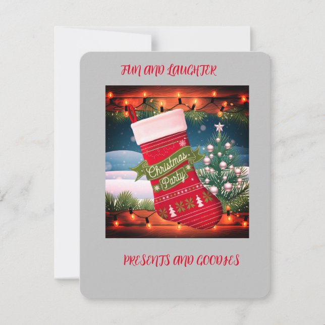 Invitación Navidades descargables Stocking Invitation (Anverso)