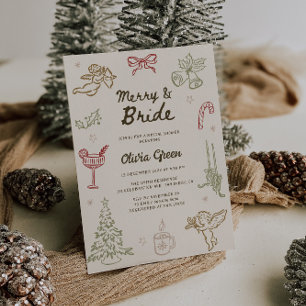 Invitación Navidades descascarillados con la mano de una novi