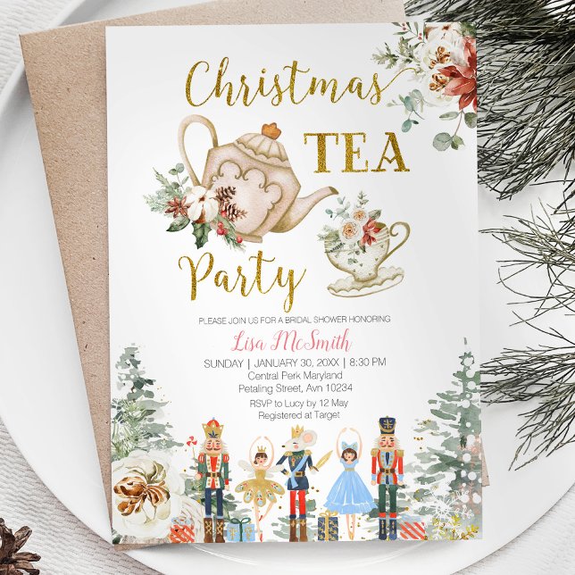 Invitación Navidades desnudos Fiesta de té con ducha de novia (Subido por el creador)