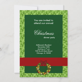 Invitación Navidades Dinner Damask