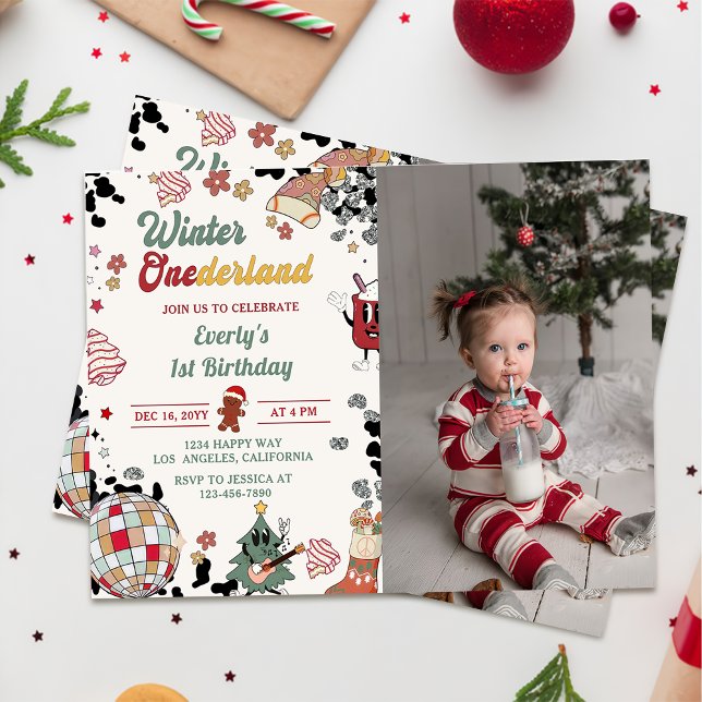 Invitación Navidades Disco Ball Invierno Onederland Cumpleaño (Subido por el creador)