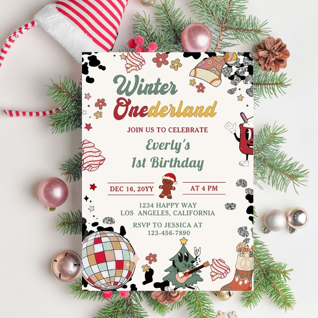 Invitación Navidades Disco Ball Invierno Onederland Cumpleaño (Subido por el creador)