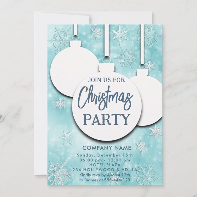 Invitación Navidades divertidos bailan copas de nieve fiesta  (Anverso)
