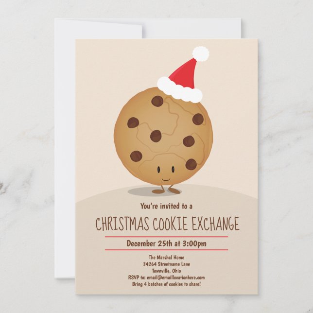 Invitación Navidades divertidos Cookie Exchange (Anverso)