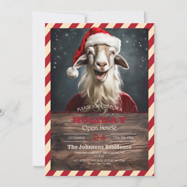 Invitación Navidades divertidos Goat (Anverso)