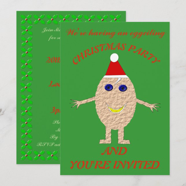 Invitación Navidades divertidos invitan a Personalizado de hu (Anverso / Reverso)