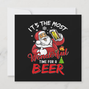 Invitación Navidades divertidos Santa Claus Beer Beer Wonderf