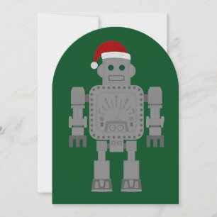 Invitación navidades divertidos santa claus robot