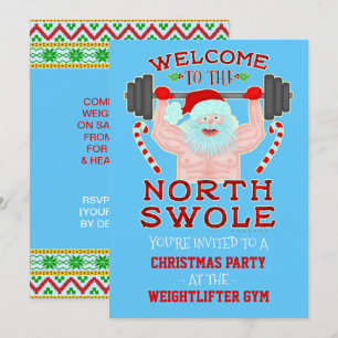 Invitación Navidades divertidos se apoderaron de Santa Weight