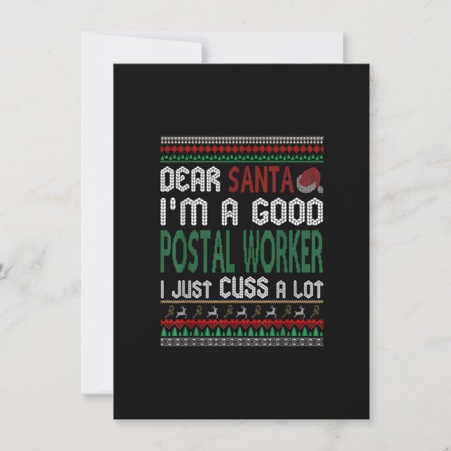 Invitación Navidades divertidos, soy una buena trabajadora de (Anverso)