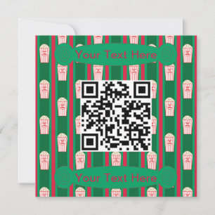 Invitación Navidades divertidos y amables Código QR de palomi