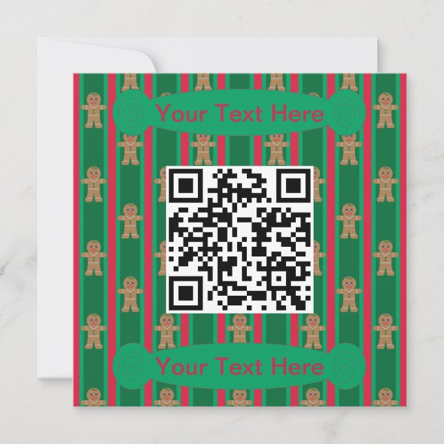 Invitación Navidades divertidos y amables hombre pan de jengi (Anverso)