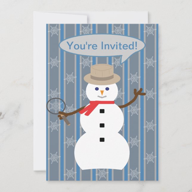 Invitación Navidades divertidos y entusiastas Detective Snowm (Anverso)