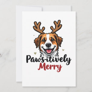 Invitación Navidades divertidos y prometedores renos de perro