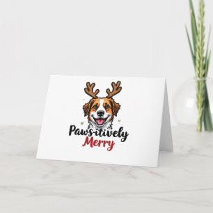 Invitación Navidades divertidos y prometedores renos de perro