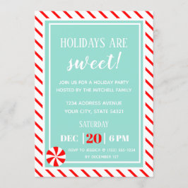 Invitación Navidades dulces | Fiesta de Navidades de menta