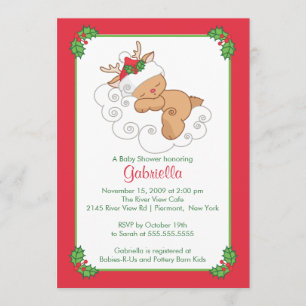 Invitación Navidades dulces Invitan a venado a bebé Baby Show