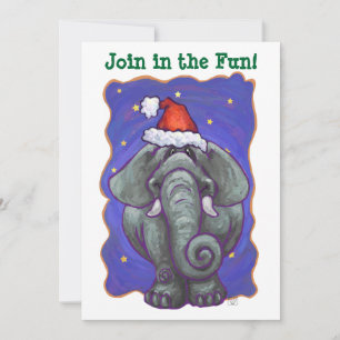 Invitación Navidades elefantes