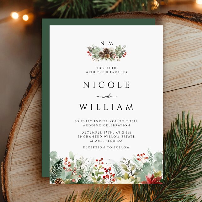 Invitación Navidades Elegante acuarela de bodas (Subido por el creador)