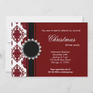 Invitación Navidades elegantes Damasco