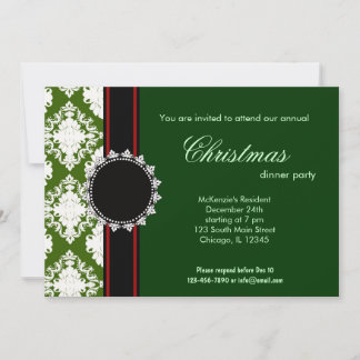 Invitación Navidades elegantes Damasco