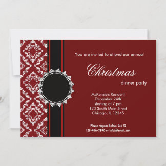 Invitación Navidades elegantes Damasco