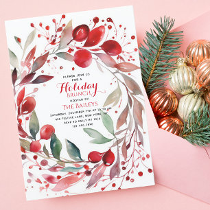 Invitación Navidades Elegantes De Brunch De Vacaciones
