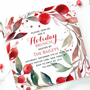 Invitación Navidades Elegantes De Brunch De Vacaciones