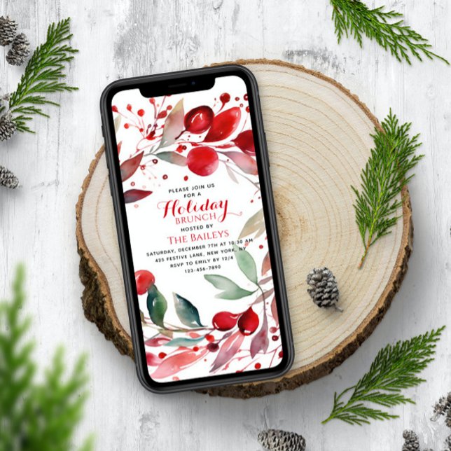 Invitación Navidades Elegantes De Brunch De Vacaciones (Subido por el creador)