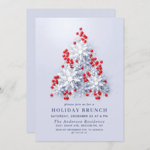 Invitación navidades Elegantes De Copos De Nieve En 3D