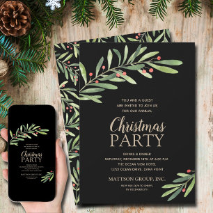 Invitación Navidades elegantes de la vegetación