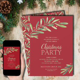 Invitación Navidades elegantes de la vegetación