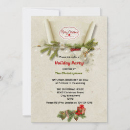 Invitación navidades elegantes de Pino y de Beige