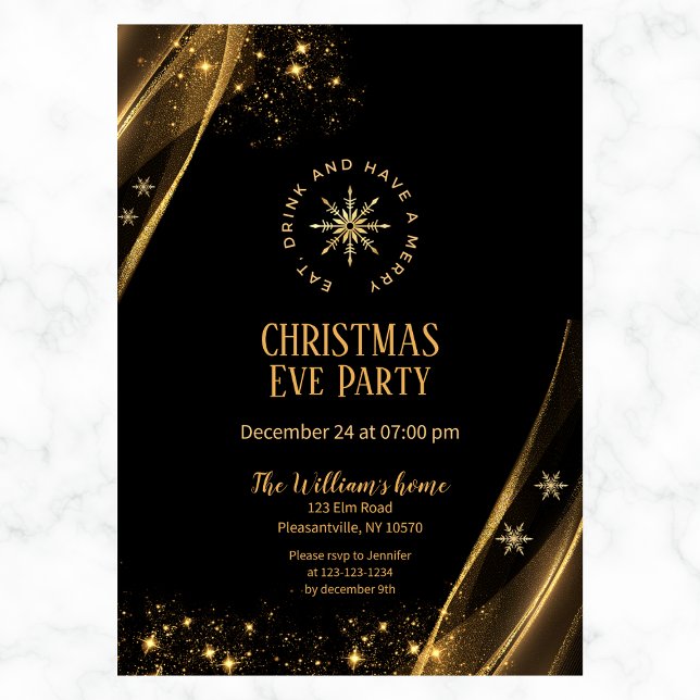 Invitación Navidades elegantes Eve Fiesta (Subido por el creador)