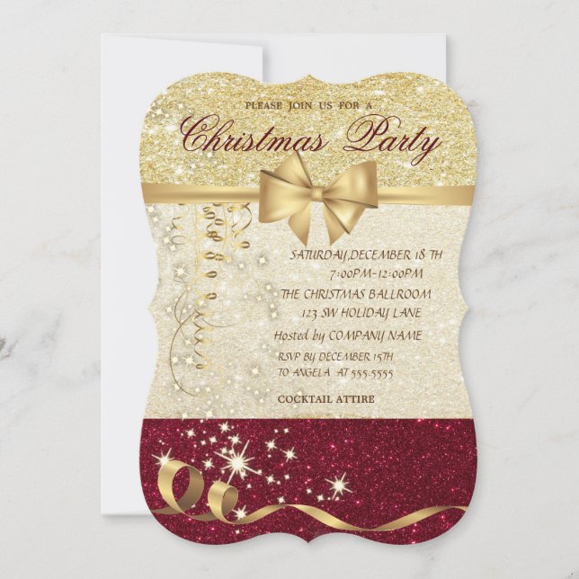 Invitación Navidades elegantes, Fiesta corporativo de Red Gol (Anverso)