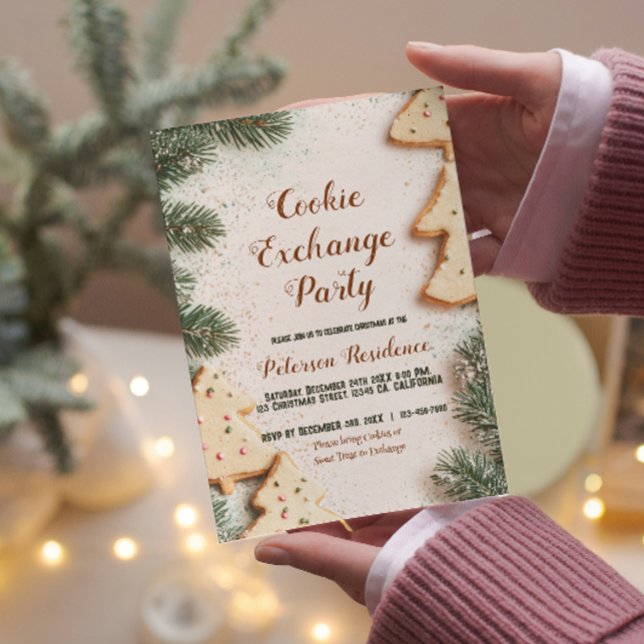 Invitación Navidades elegantes Fiesta de Intercambio de cooki (Subido por el creador)