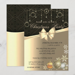 Invitación Navidades elegantes, Fiesta de Navidades corporati