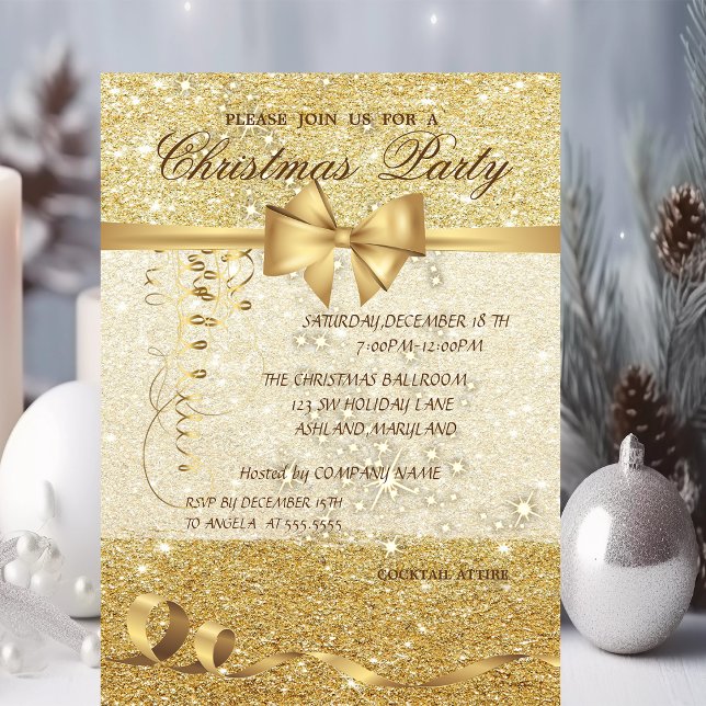 Invitación Navidades elegantes, Purpurinoso, Fiesta corporati (Subido por el creador)