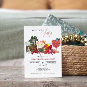 Invitación Navidades elegantes y modas fiesta de cócteles