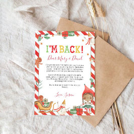 Invitación Navidades Elf I'm Back Letter Card