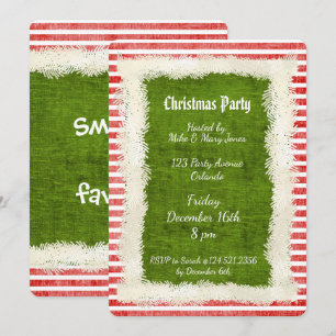 Invitación Navidades Elf Tema Fiesta Rojo/Verde