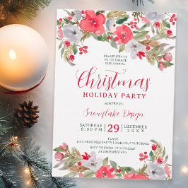 Invitación Navidades empresariales rojos y verdes