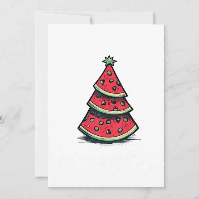 Invitación Navidades en el Árbol de Navidad de la sandía de j (Anverso)